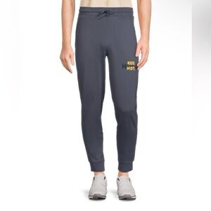 HUGO Men's Blue Deontrous Graphic Drawstring Joggers 100% cotton slate blue